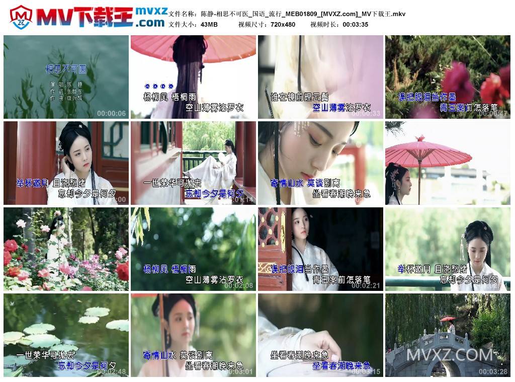 陈静-相思不可医_国语_流行_MEB01809